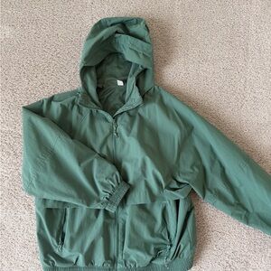 Old Navy Green Hooded Windbreaker Jacket